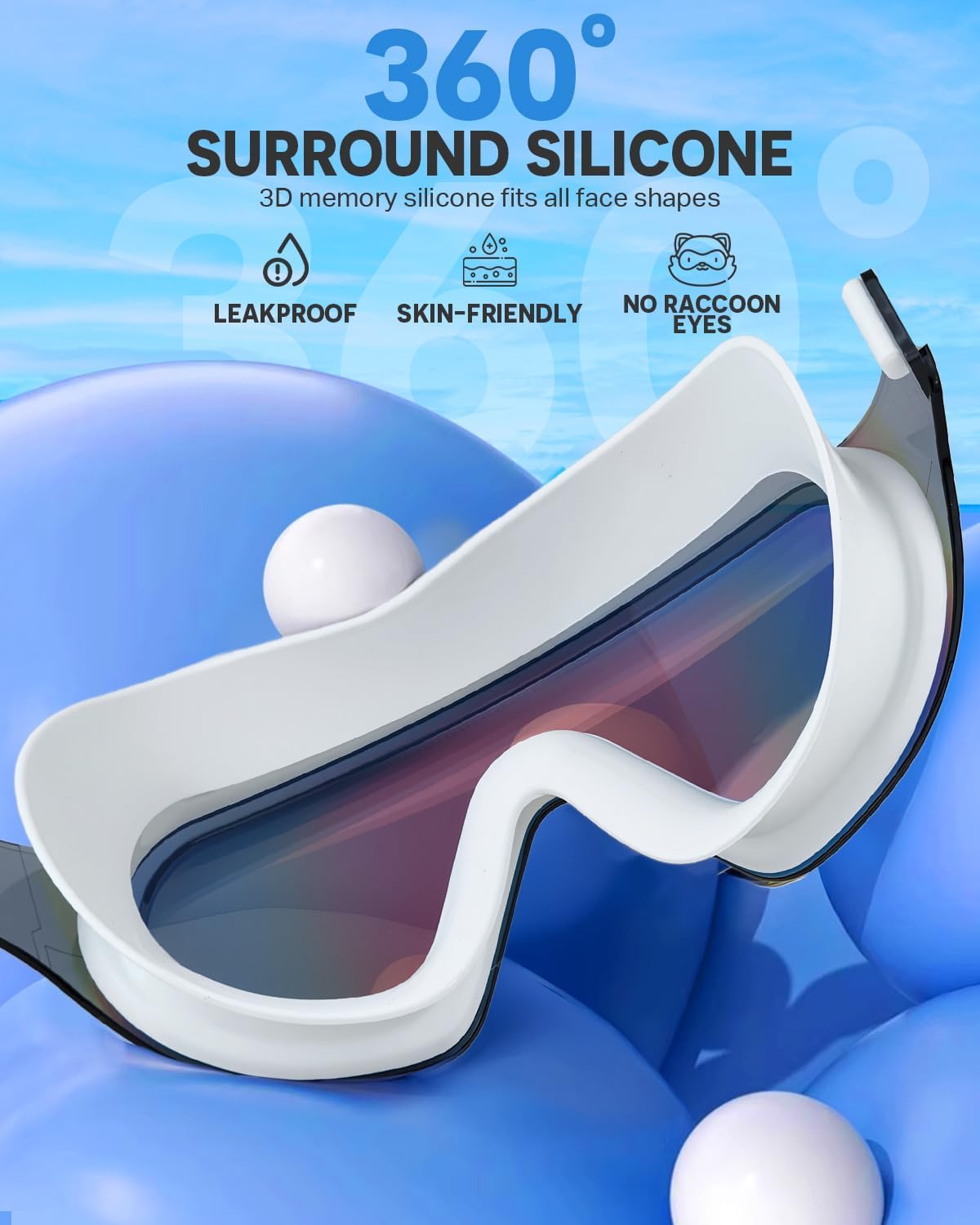 Swim Goggles 2 Pack, Rimless Wide View Swimming Goggles for Adult, Anti-Fog UV Leaking Pool Goggles for Men Women - Image 4