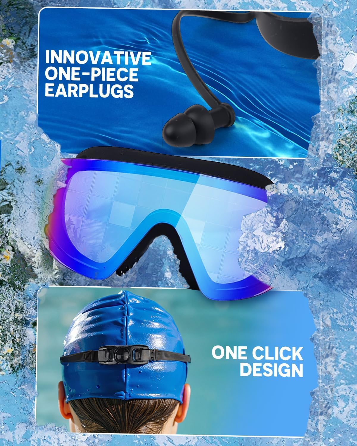 Swim Goggles 2 Pack, Rimless Wide View Swimming Goggles for Adult, Anti-Fog UV Leaking Pool Goggles for Men Women - Image 6