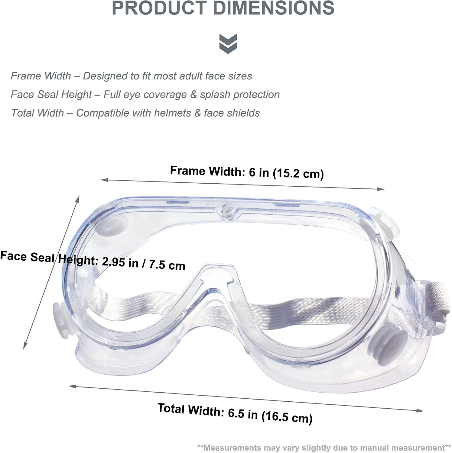 10 Pack Protective Safety Goggle for lab chemistry soft lightweight goggles over prescription glasses Anti-Splash worker construction Eye protection Science Onion Cutting and More White - Image 2