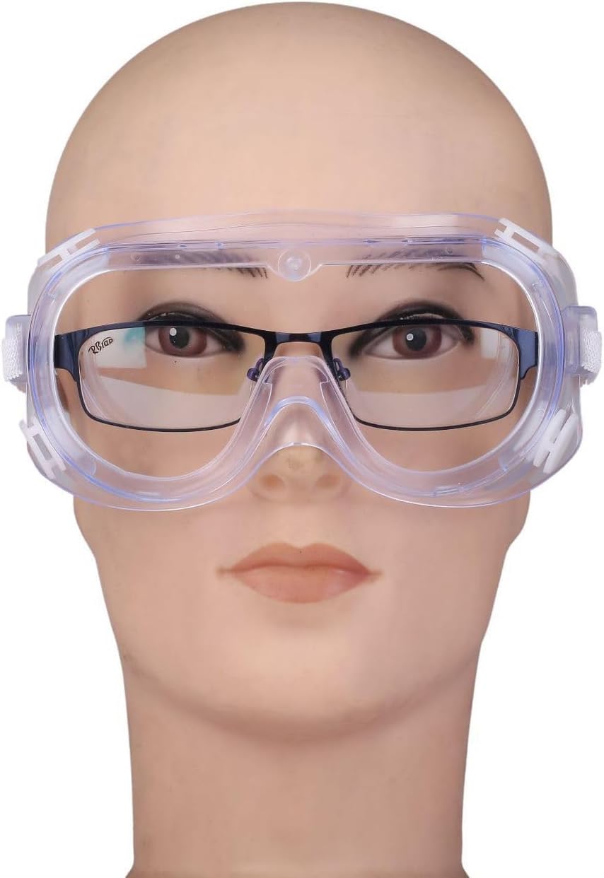 10 Pack Protective Safety Goggle for lab chemistry soft lightweight goggles over prescription glasses Anti-Splash worker construction Eye protection Science Onion Cutting and More White - Image 5