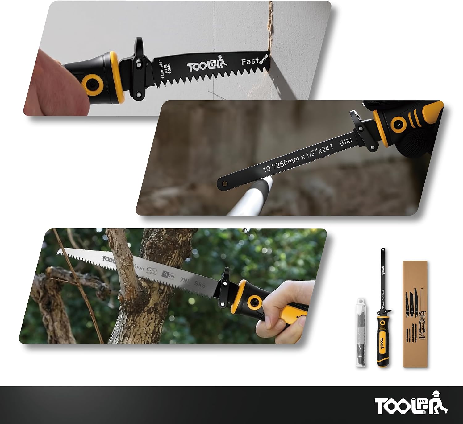8-In-1 Multi Blades Hand Saw, Drywall, Hacksaw, Jab Saw & Wood Cutter Tool | Blade Quick Change Mechanism, For Cutting Drywall, Wood, Metel, Plastic, Plywood. Lightweight manual saw - Image 8